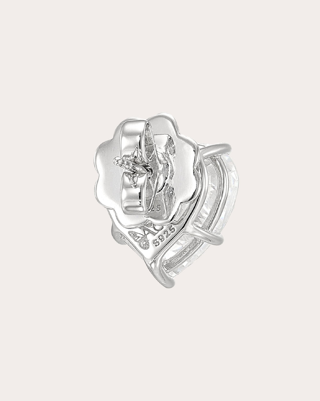 Diamond Heart Stud Earrings