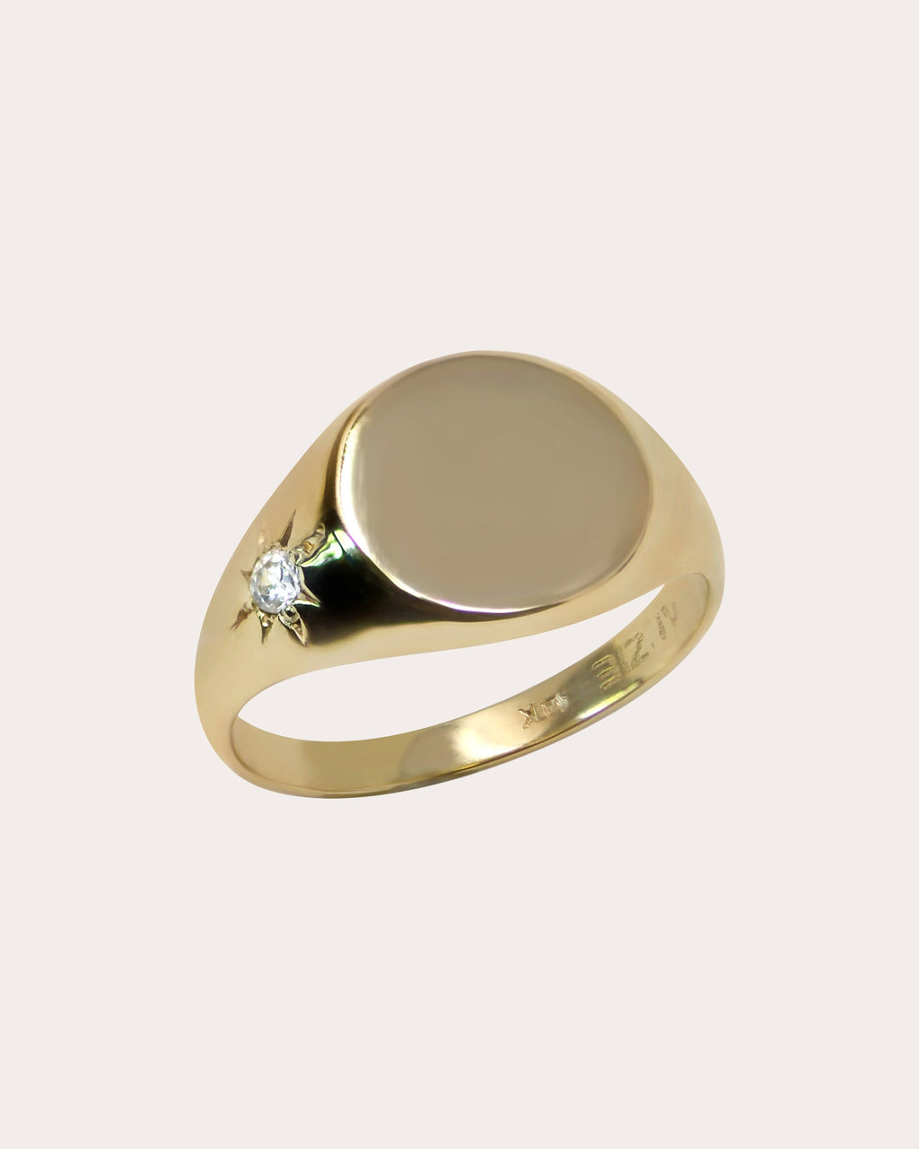 Diamond & 14k Gold Aztec Signet Ring