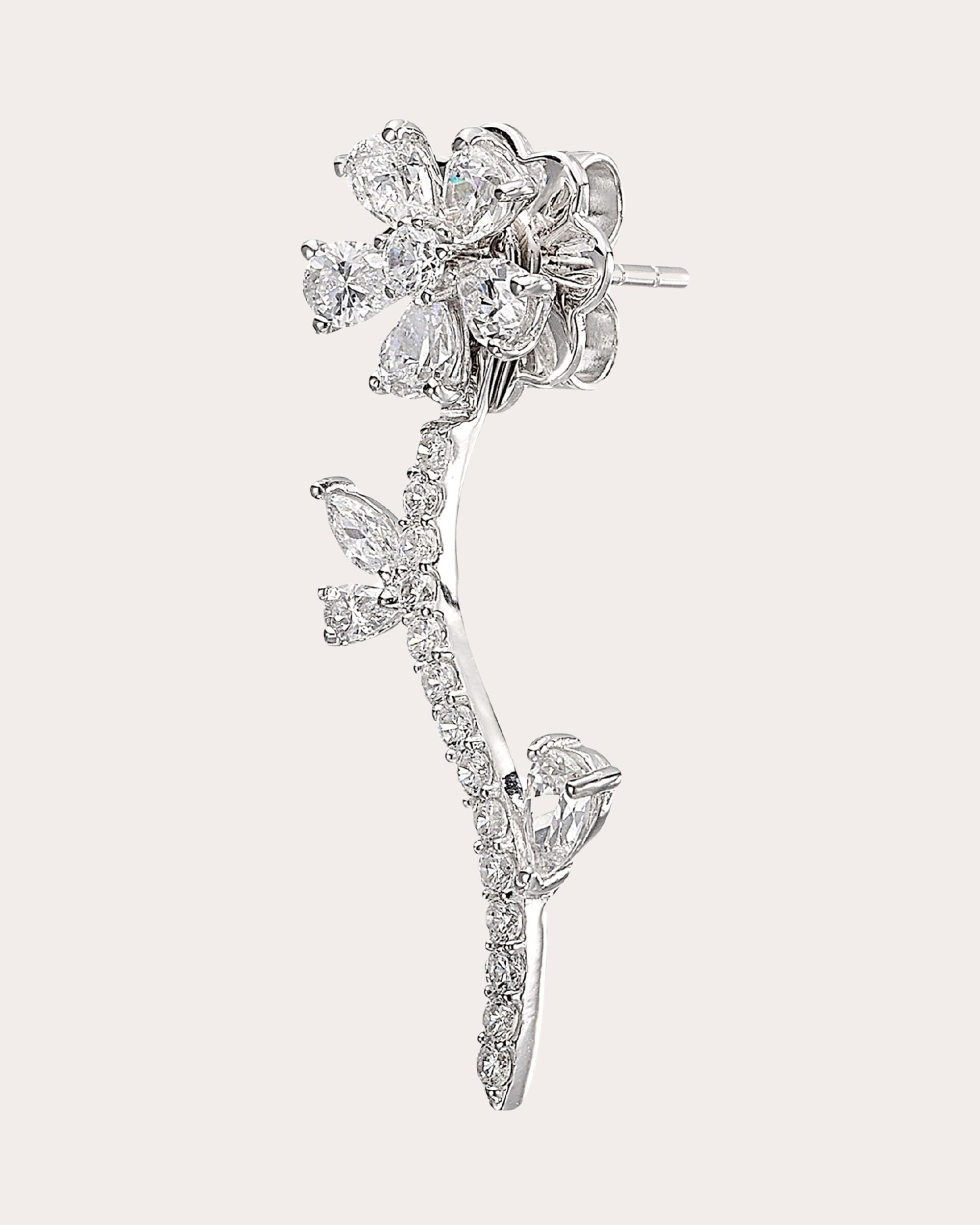 Diamond Marguerite Floral Convertible Earrings