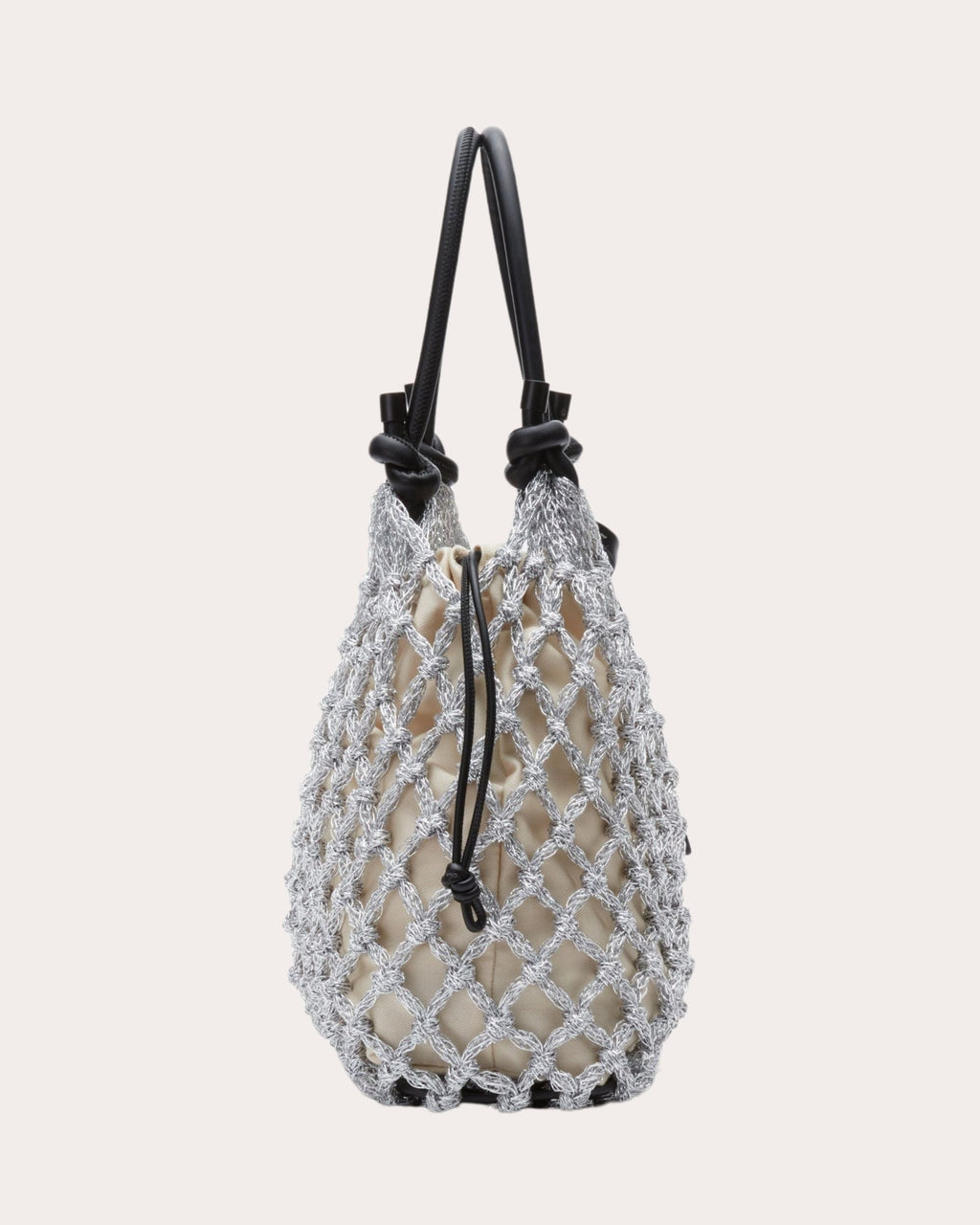 Mini Metallic Macramé Tote