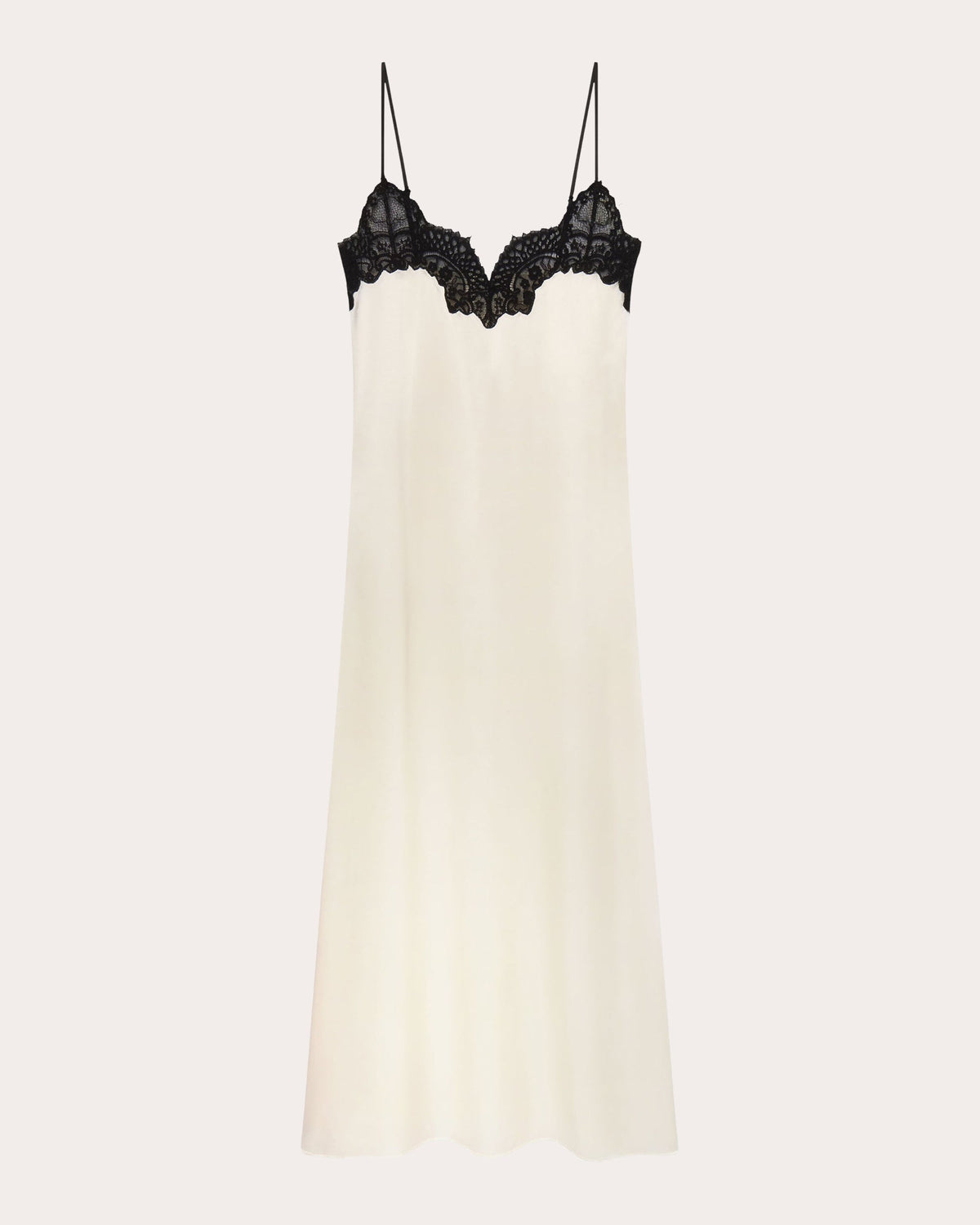Silk Lace-Trim Bias Slip Dress