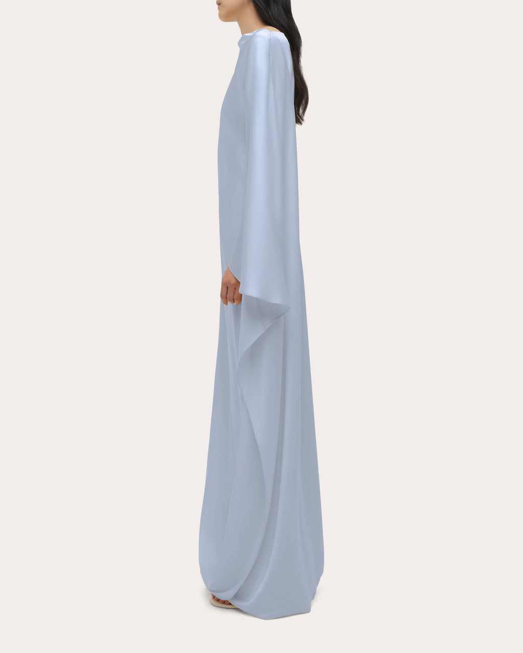 Ora Satin Asymmetric Cape Gown