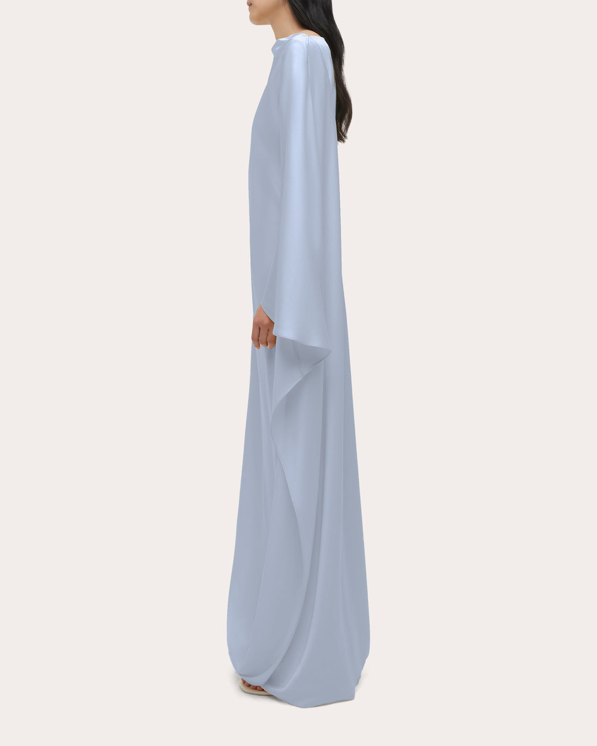 Ora Satin Asymmetric Cape Gown
