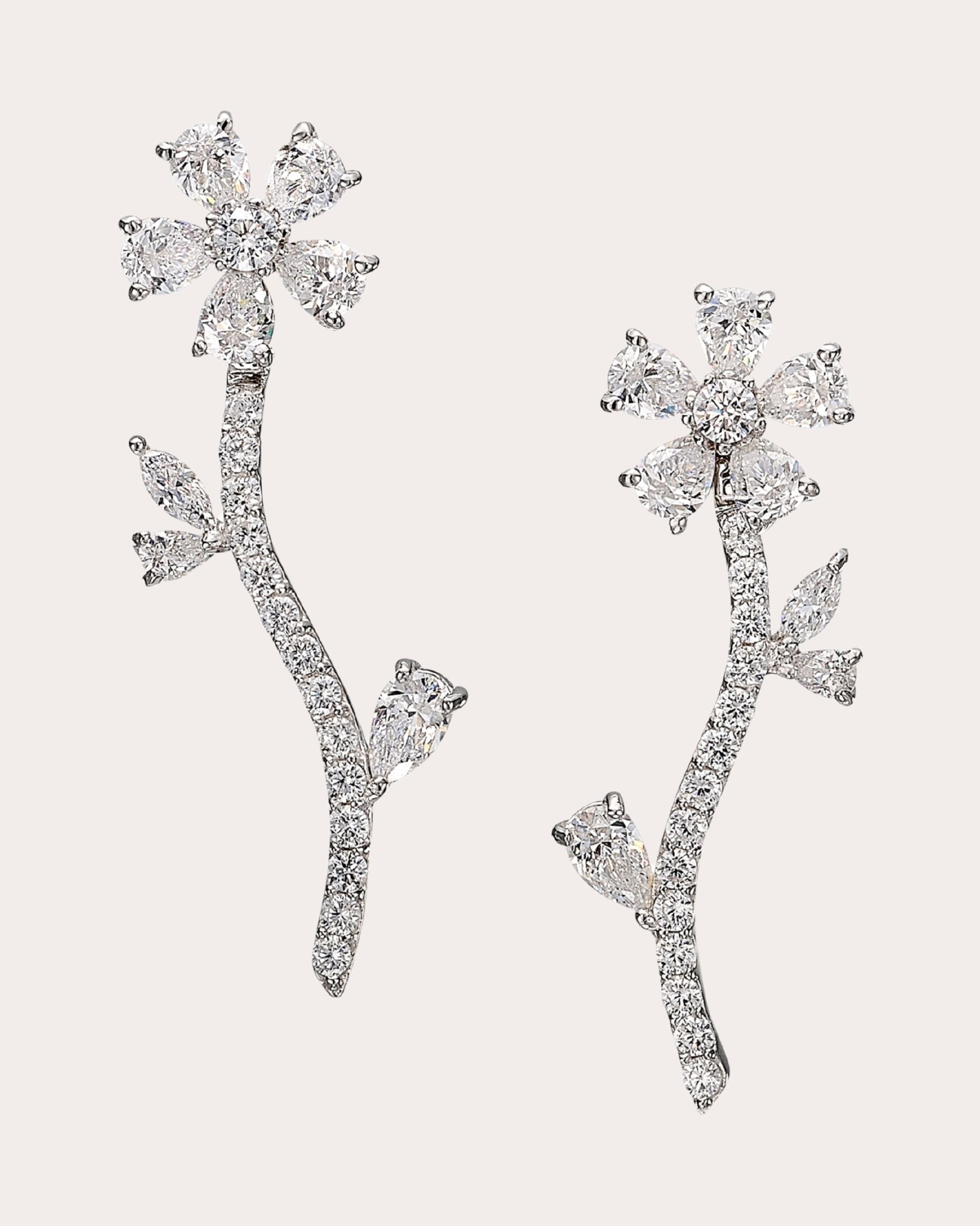 Diamond Marguerite Floral Convertible Earrings