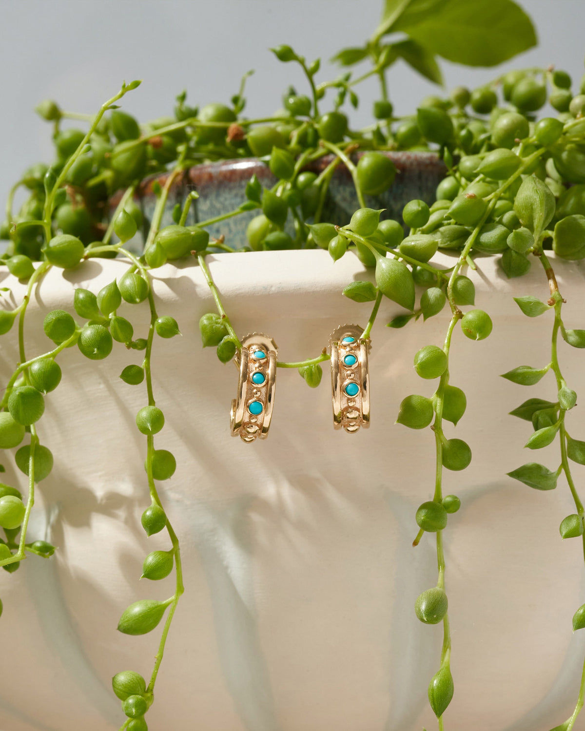Turquoise Méditerranée Joanna Wide Hoop Earrings