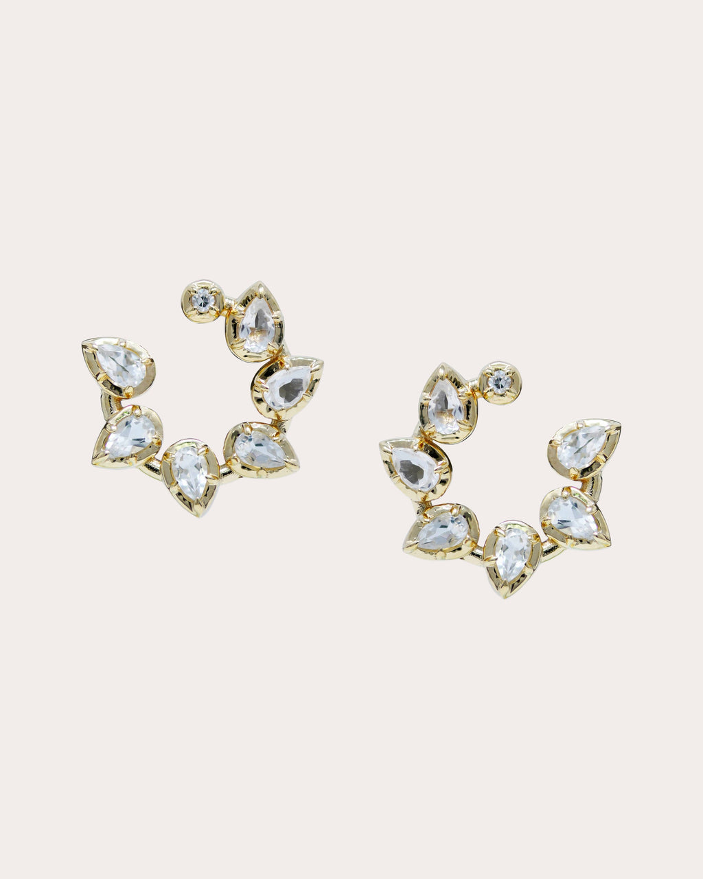 Diamond & Topaz Mélia Pear Front-to-Back Hoop Earrings