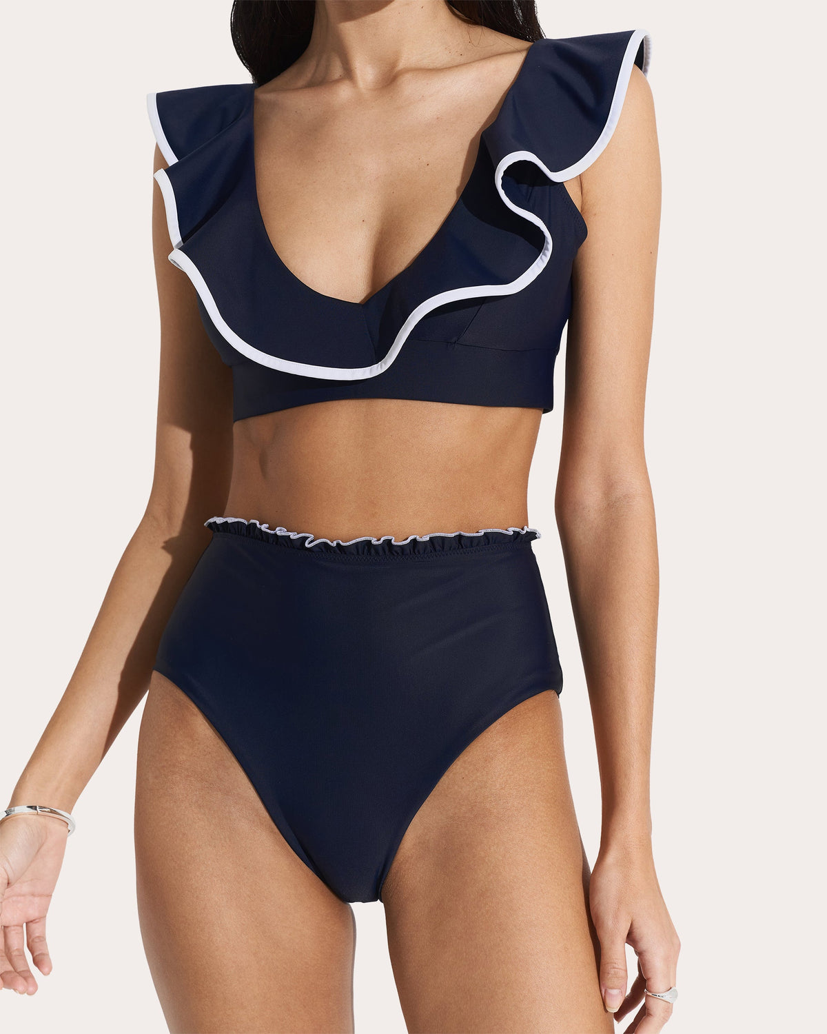 Ruffle High-Rise Bikini Bottoms