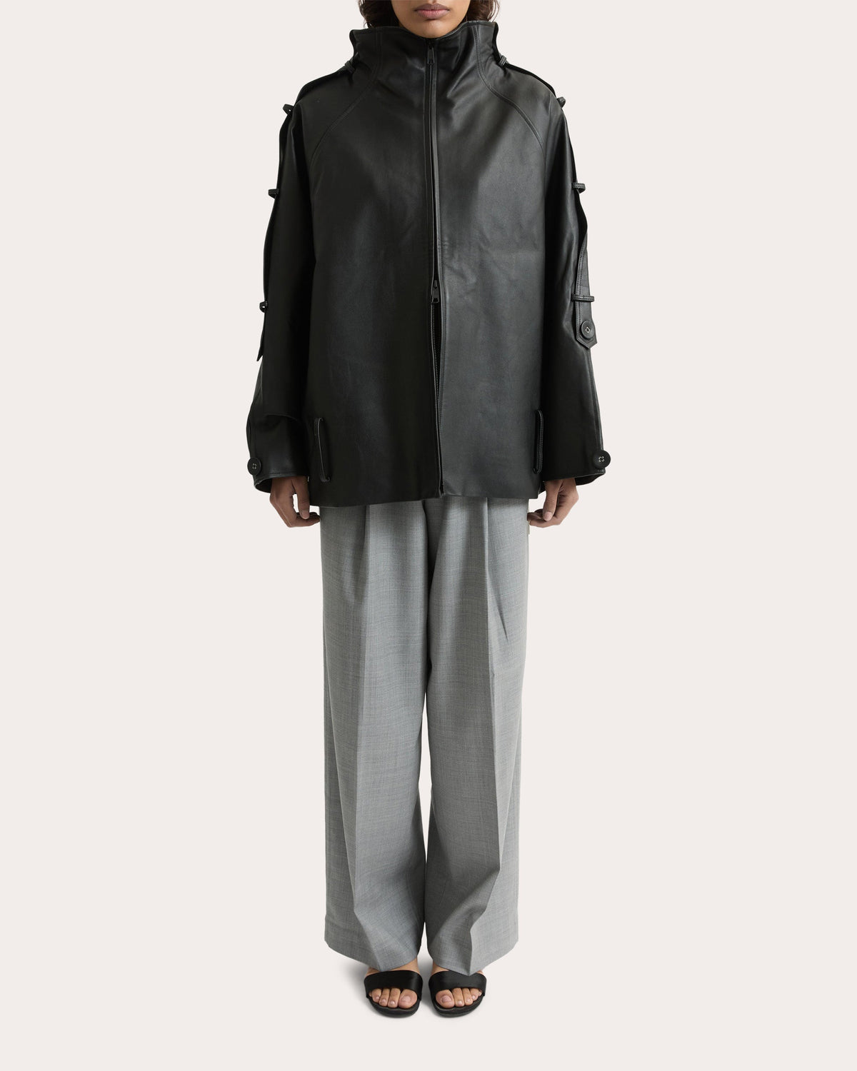 Sara Oversized Leather Jacket