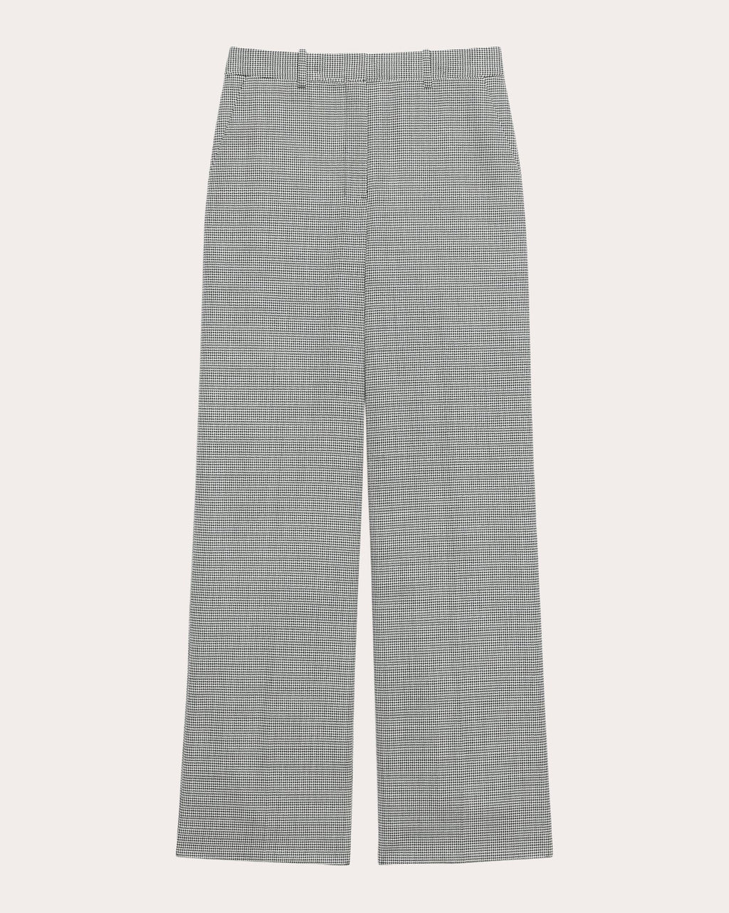 Plaid Wool Twill Straight-Leg Trousers