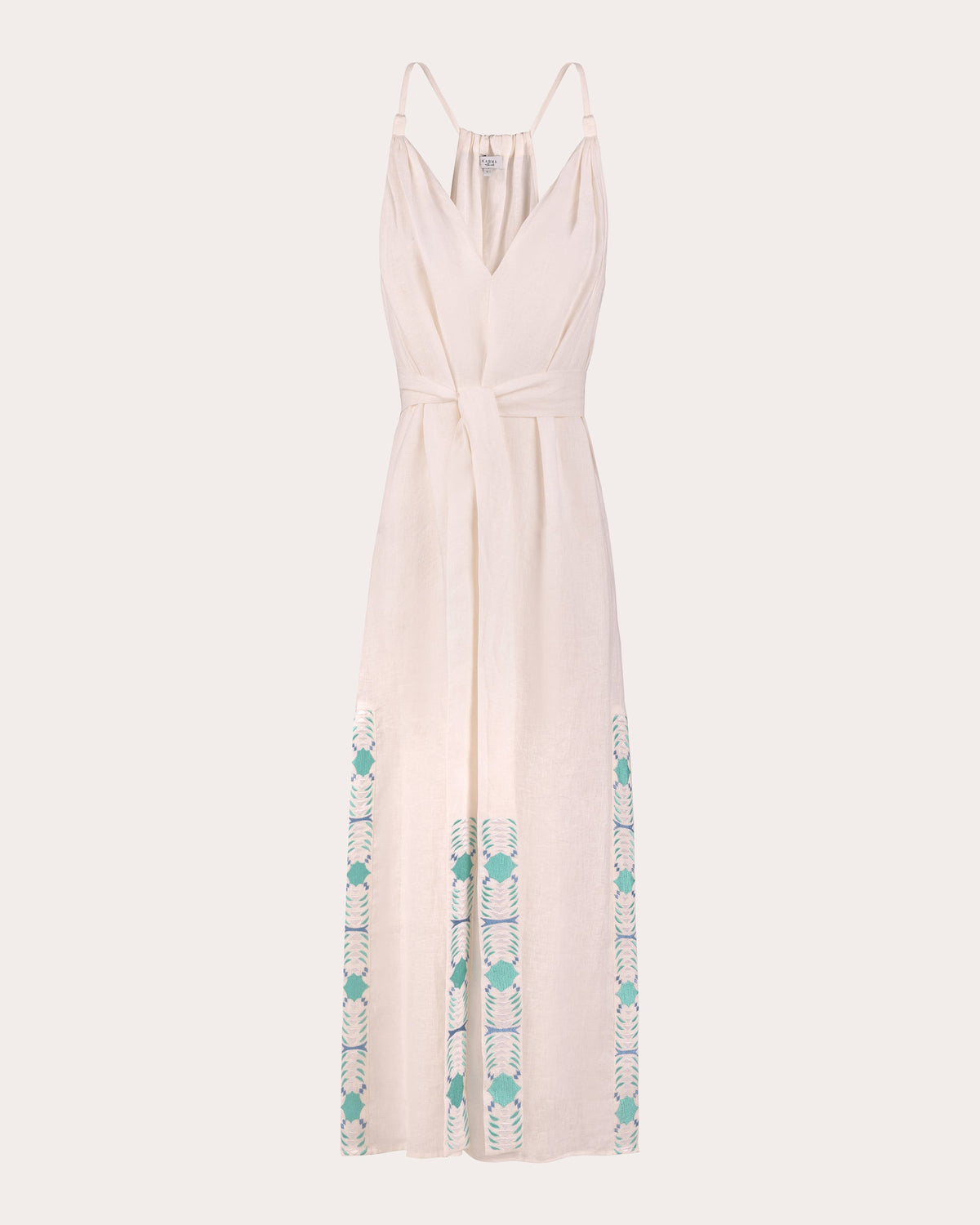 Sabi Embroidered Linen Maxi Dress
