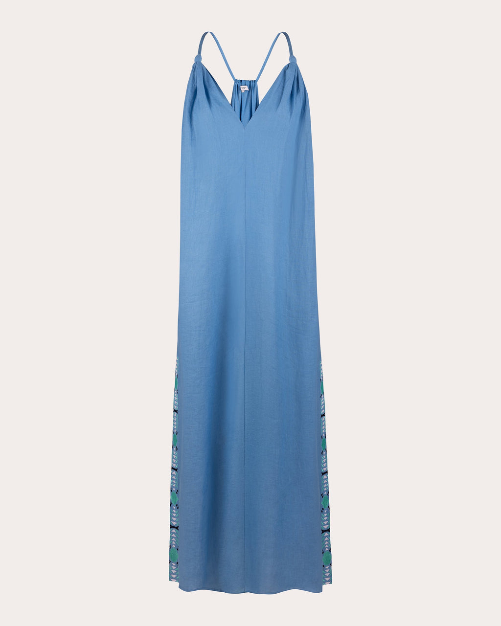 Sabi Embroidered Linen Maxi Dress