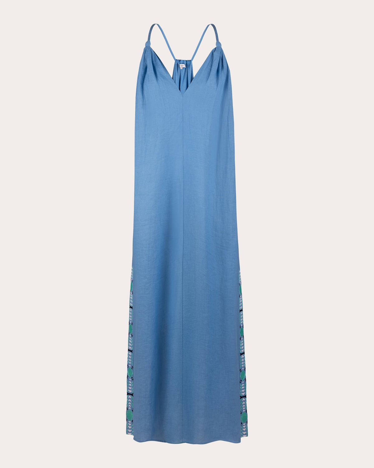 Sabi Embroidered Linen Maxi Dress