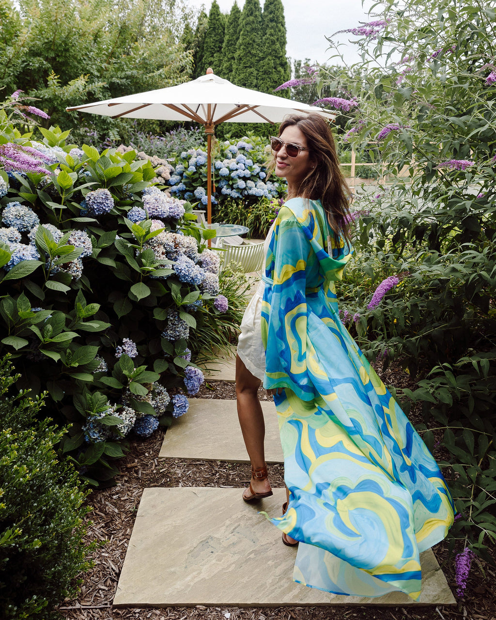 The Abaco Hooded Printed Kimono