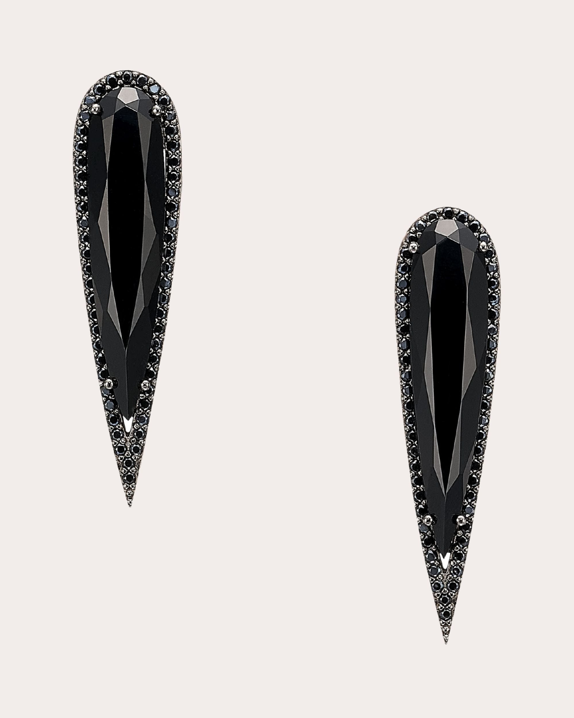 Black Diamond Glimmer Drop Earrings