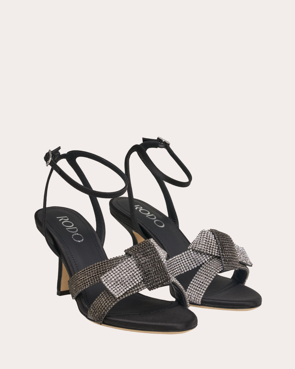 Marlena 80 Crystal Satin Knotted Sandal