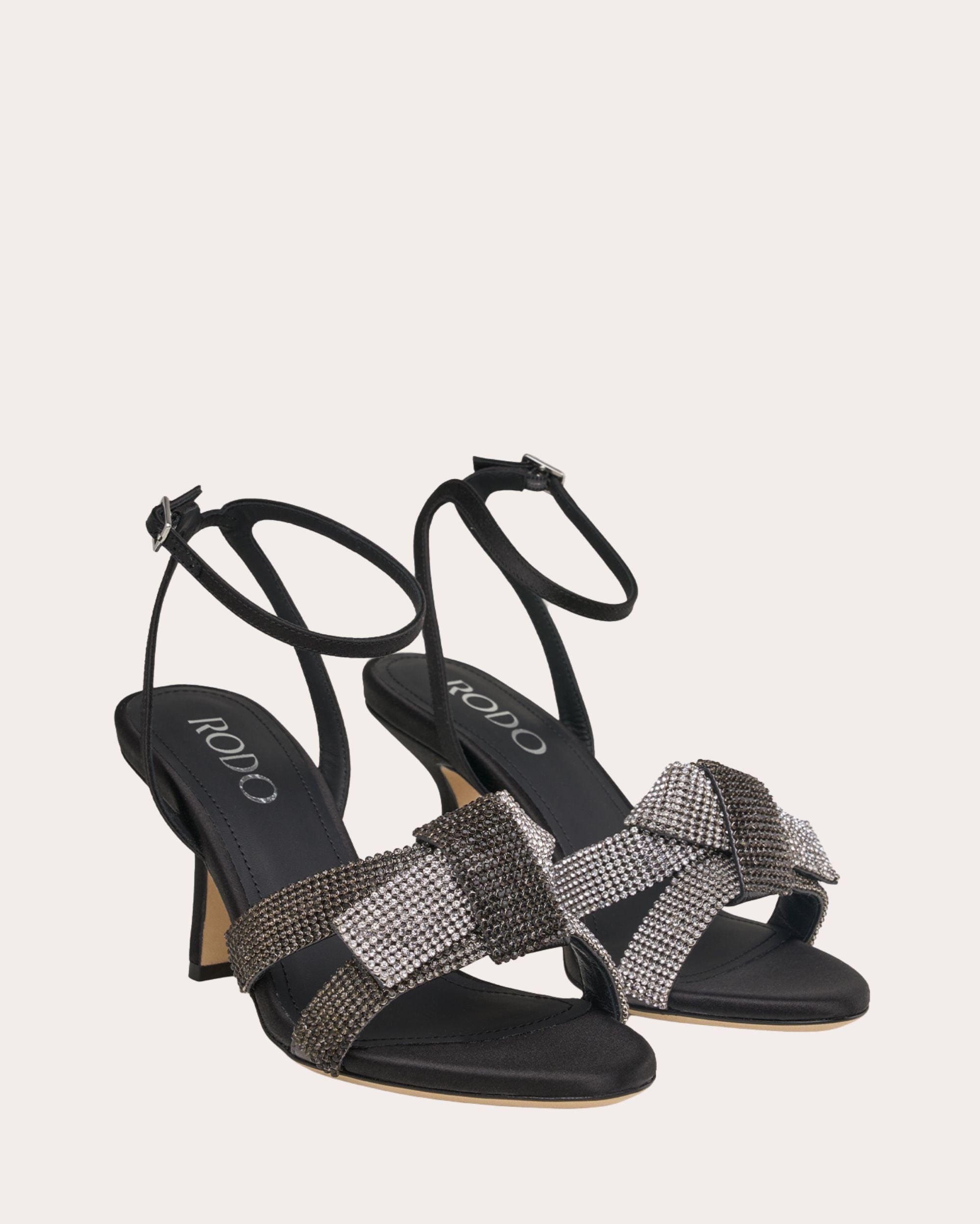Marlena 80 Crystal Satin Knotted Sandal