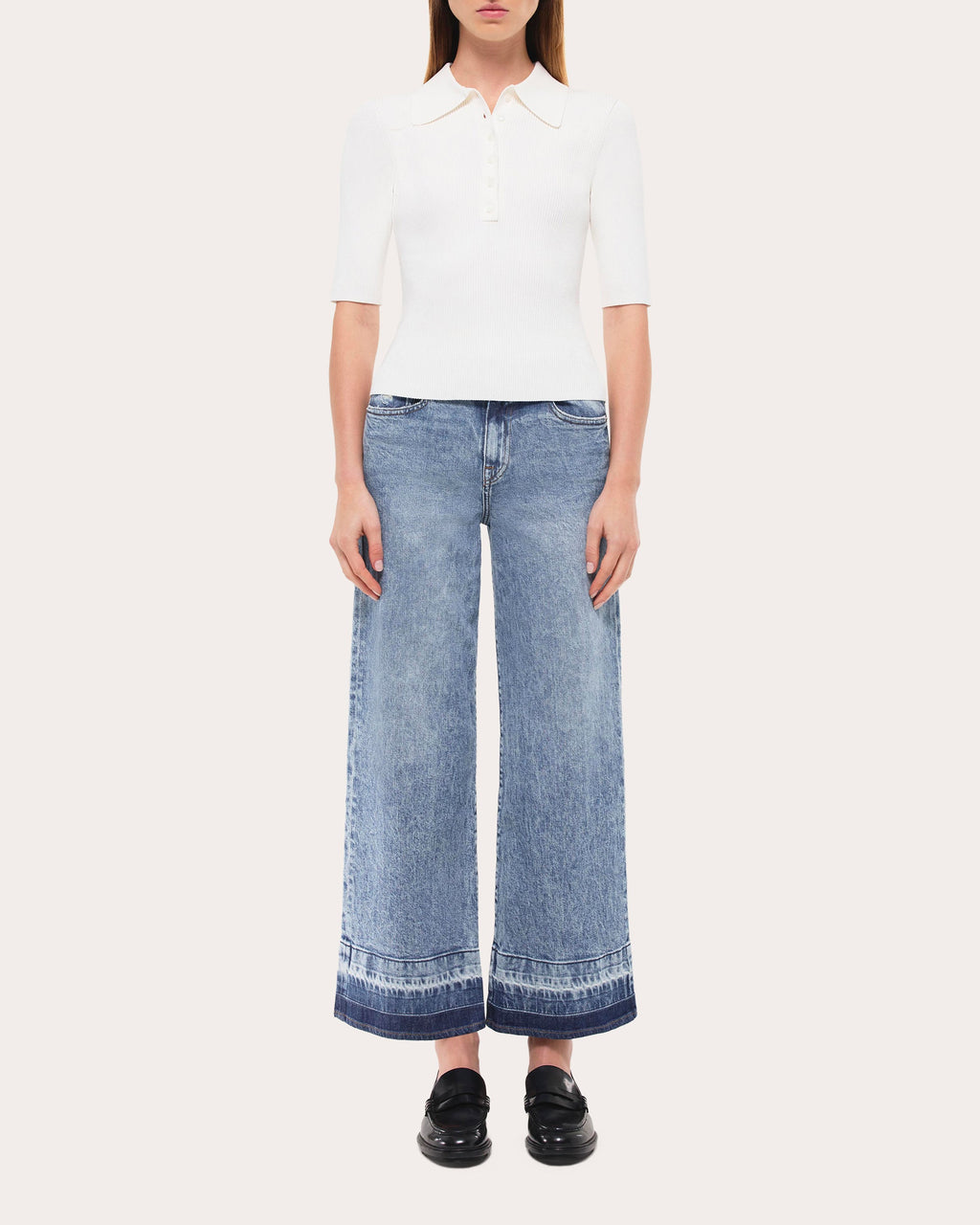 Jude Released Wide-Leg Ankle Jeans