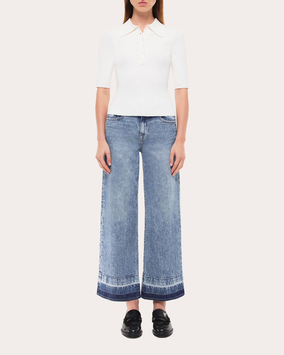 Jude Released Wide-Leg Ankle Jeans