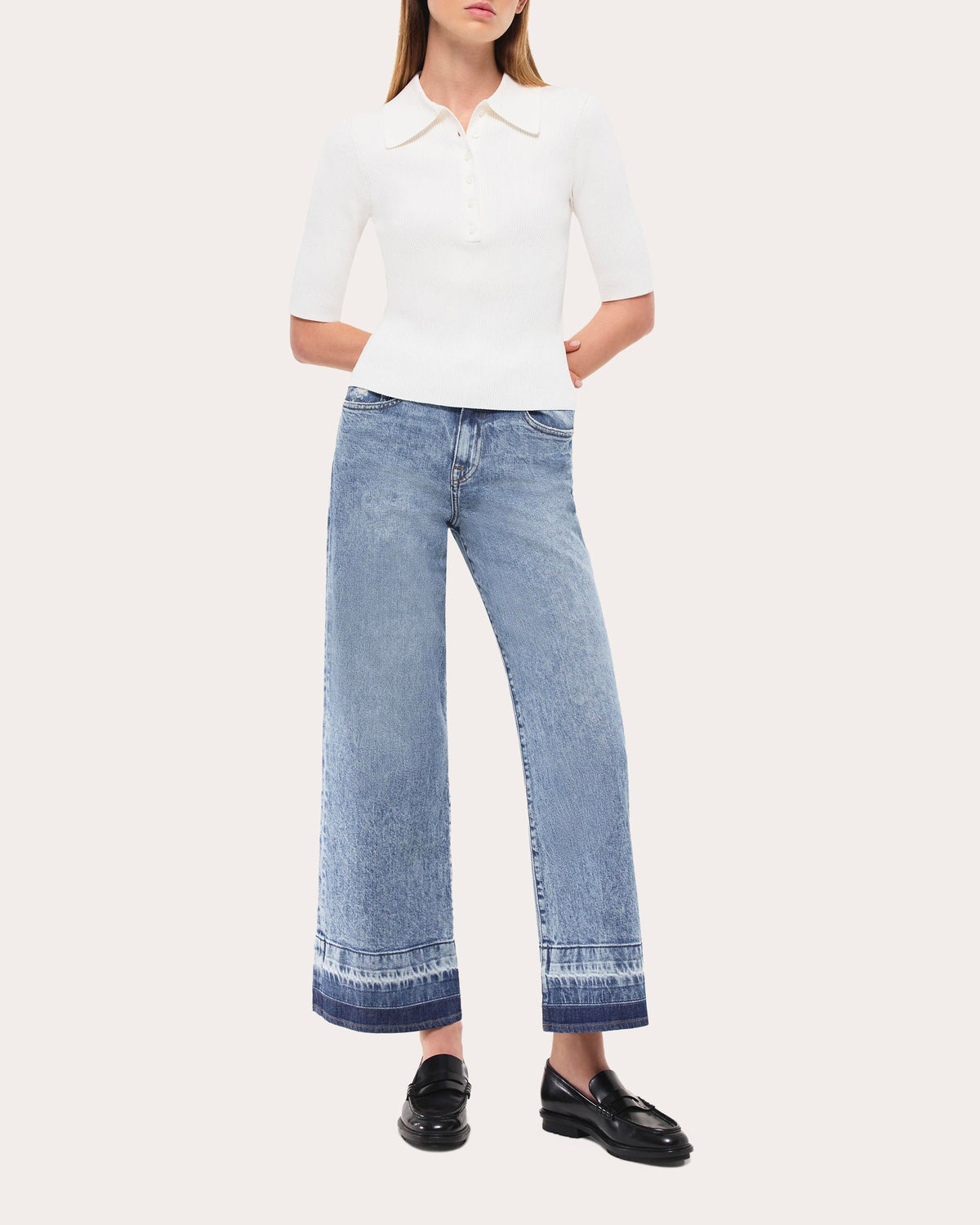 Jude Released Wide-Leg Ankle Jeans