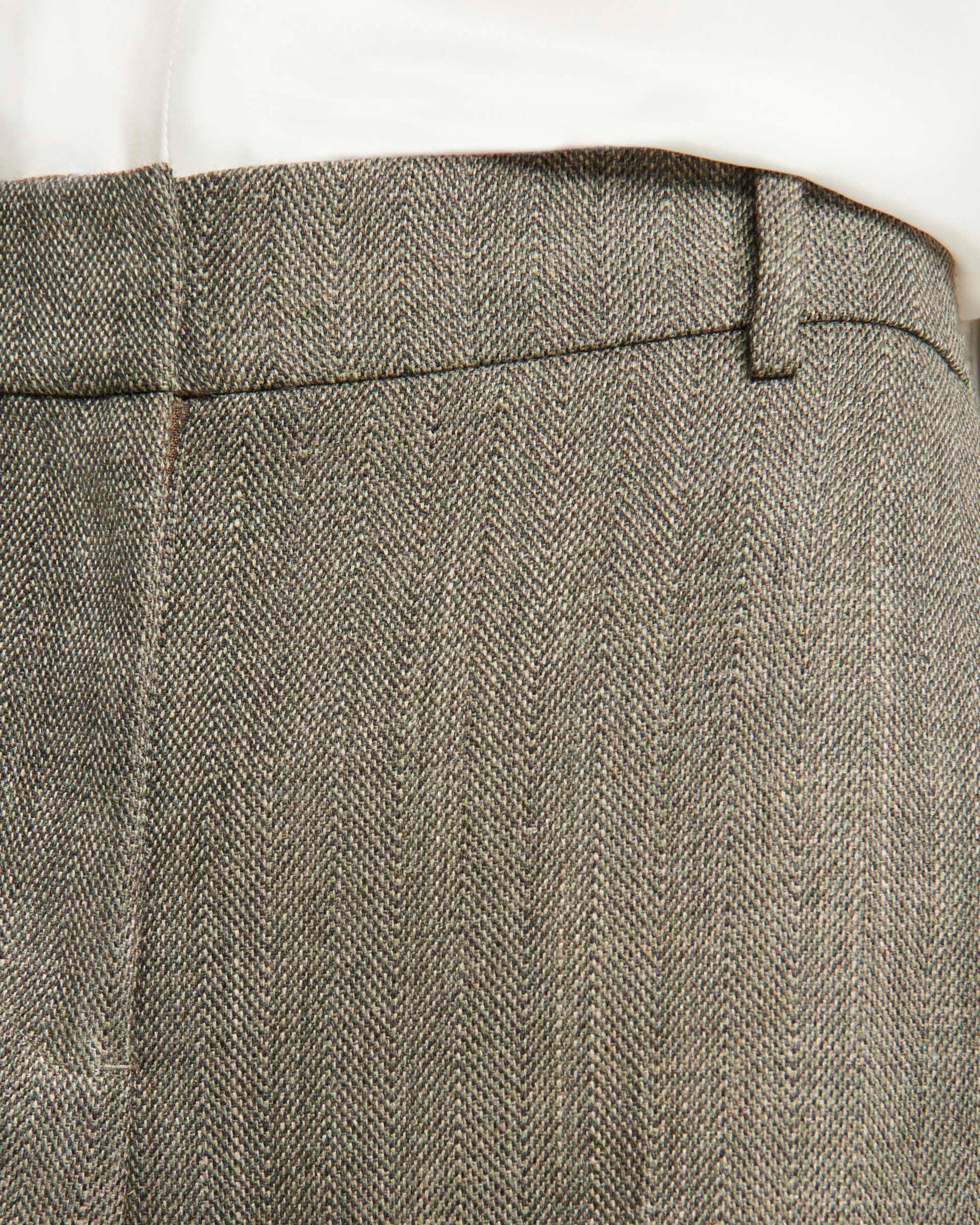 Soho Herringbone Wool Creased Trousers