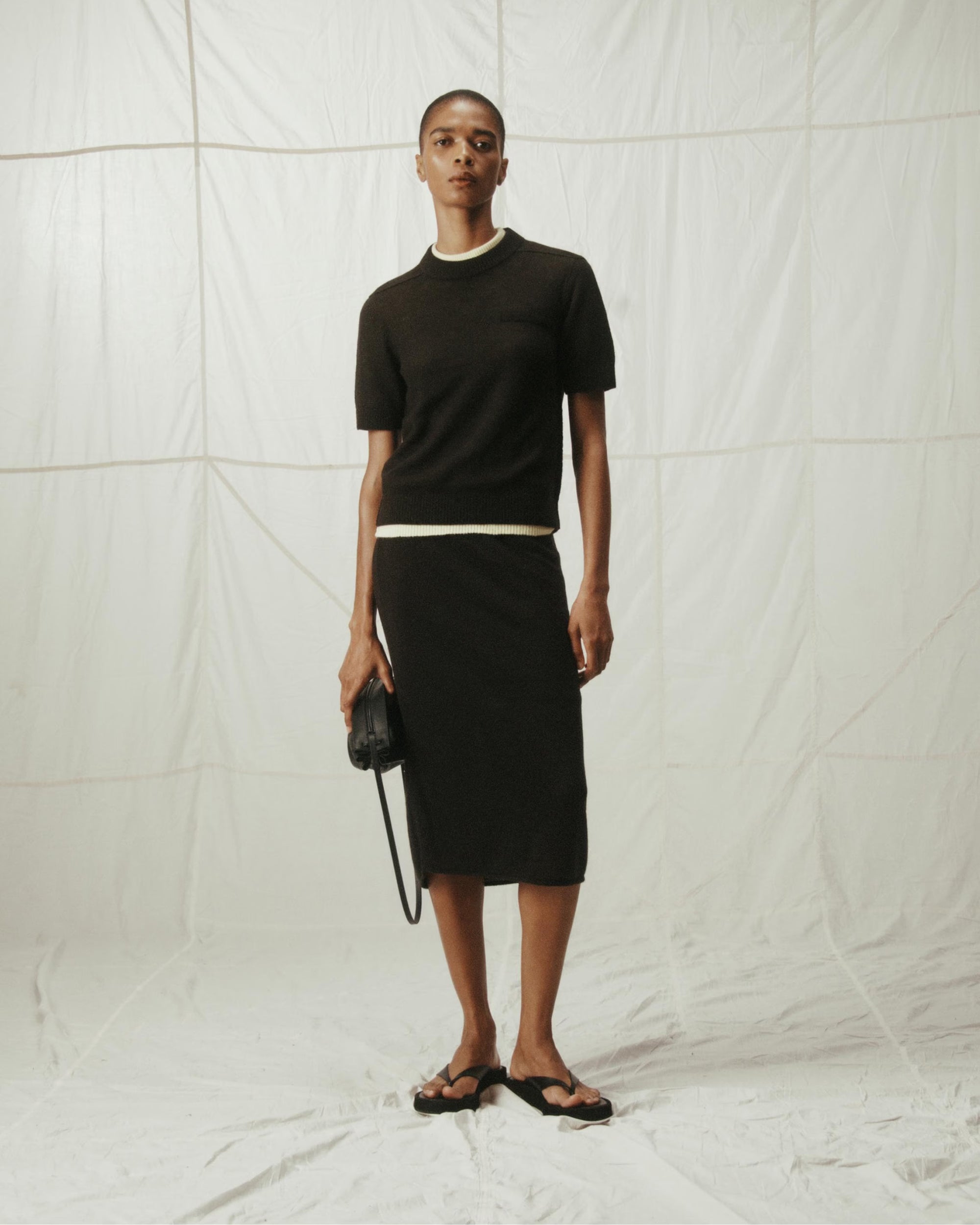 Sheer Wool Knit Baby Tee