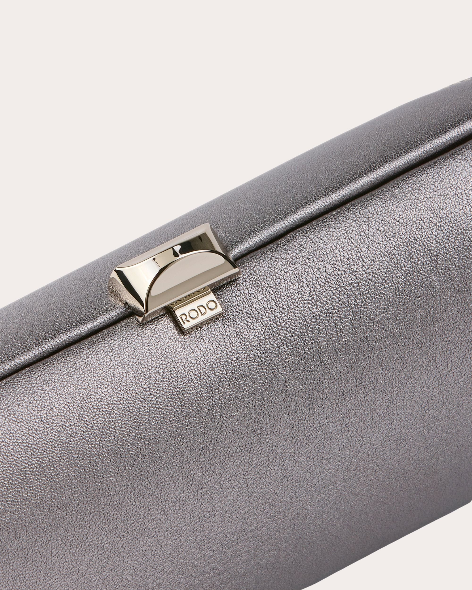 Tube Plus Metallic Leather Clutch