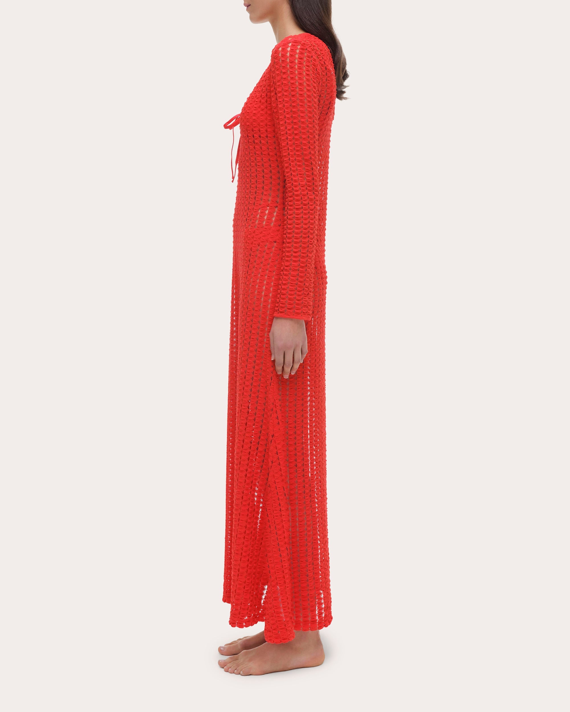 Elton Open-Knit Cotton Kaftan