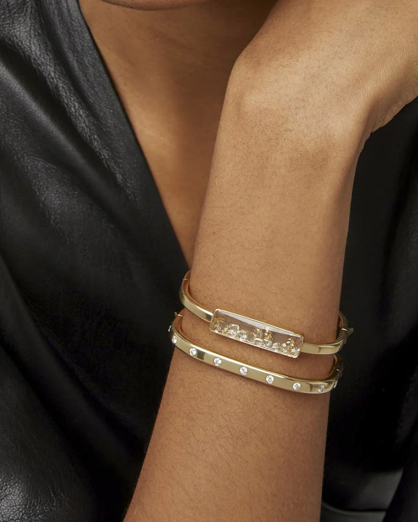 Diamond & 18k Gold Shaker Bangle