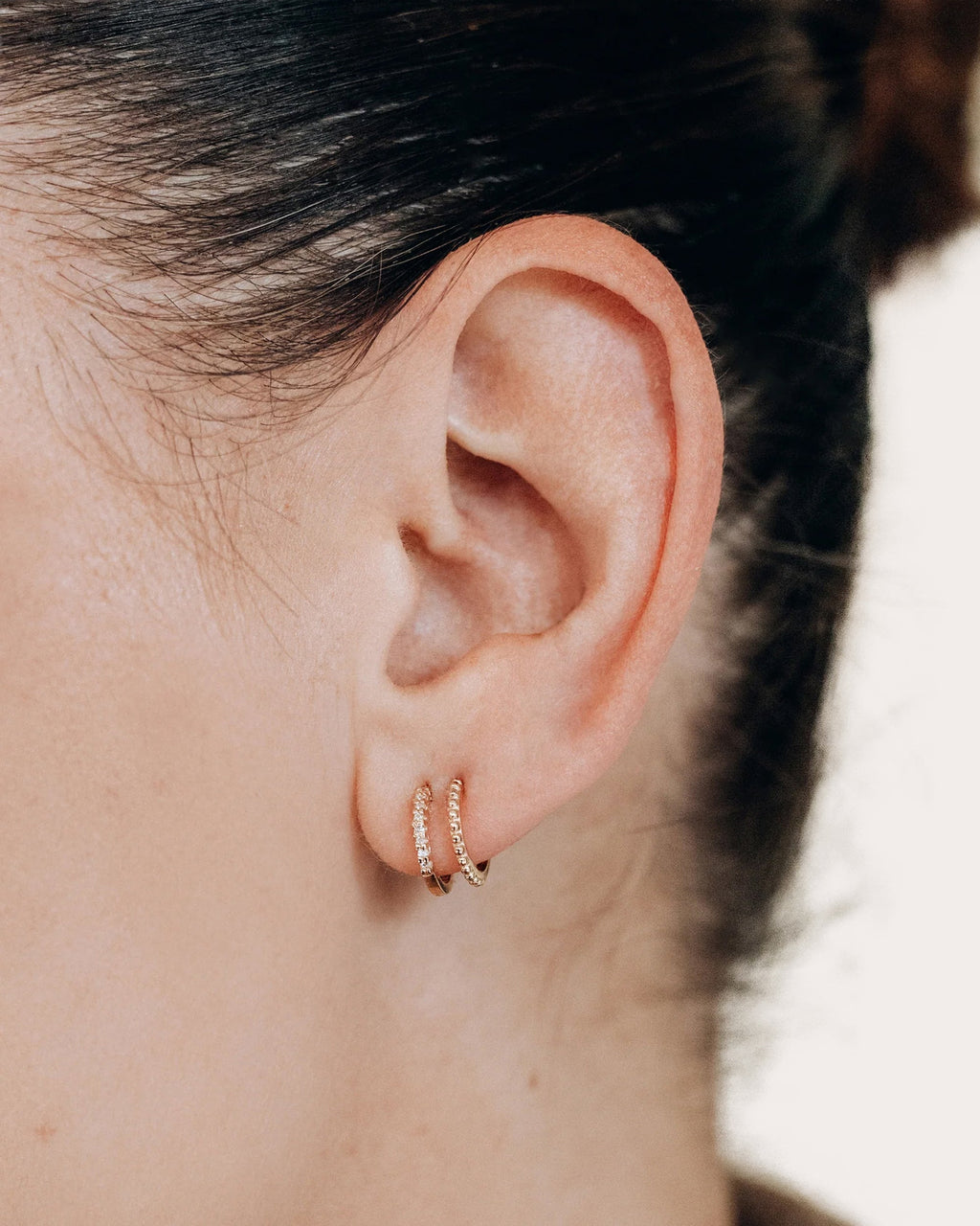 Diamond Double-Row Pavé Hoop Earrings