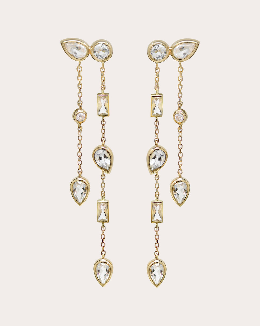 Topaz Cléo Eliana Double Chain Drop Earrings
