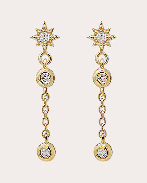 Diamond Aztec Catherine Chain Drop Earrings