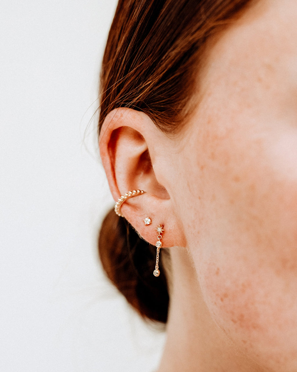 Diamond Aztec Catherine Chain Drop Earrings