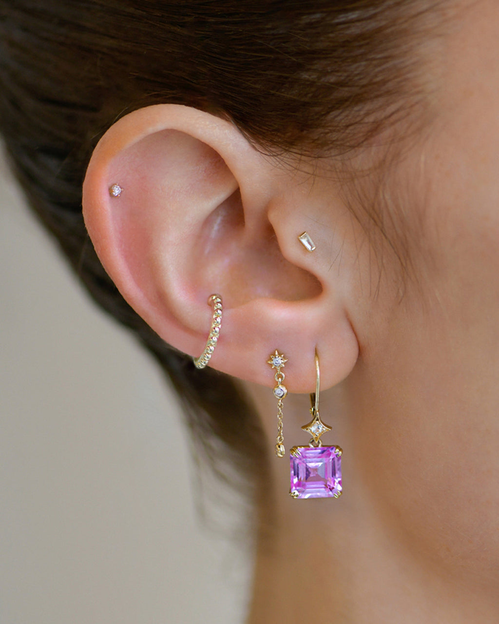 Diamond Aztec Catherine Chain Drop Earrings