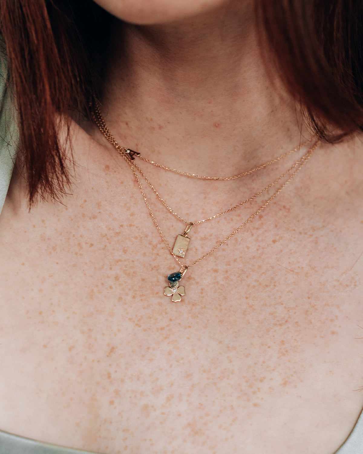 Diamond Love Letter Clover Charm