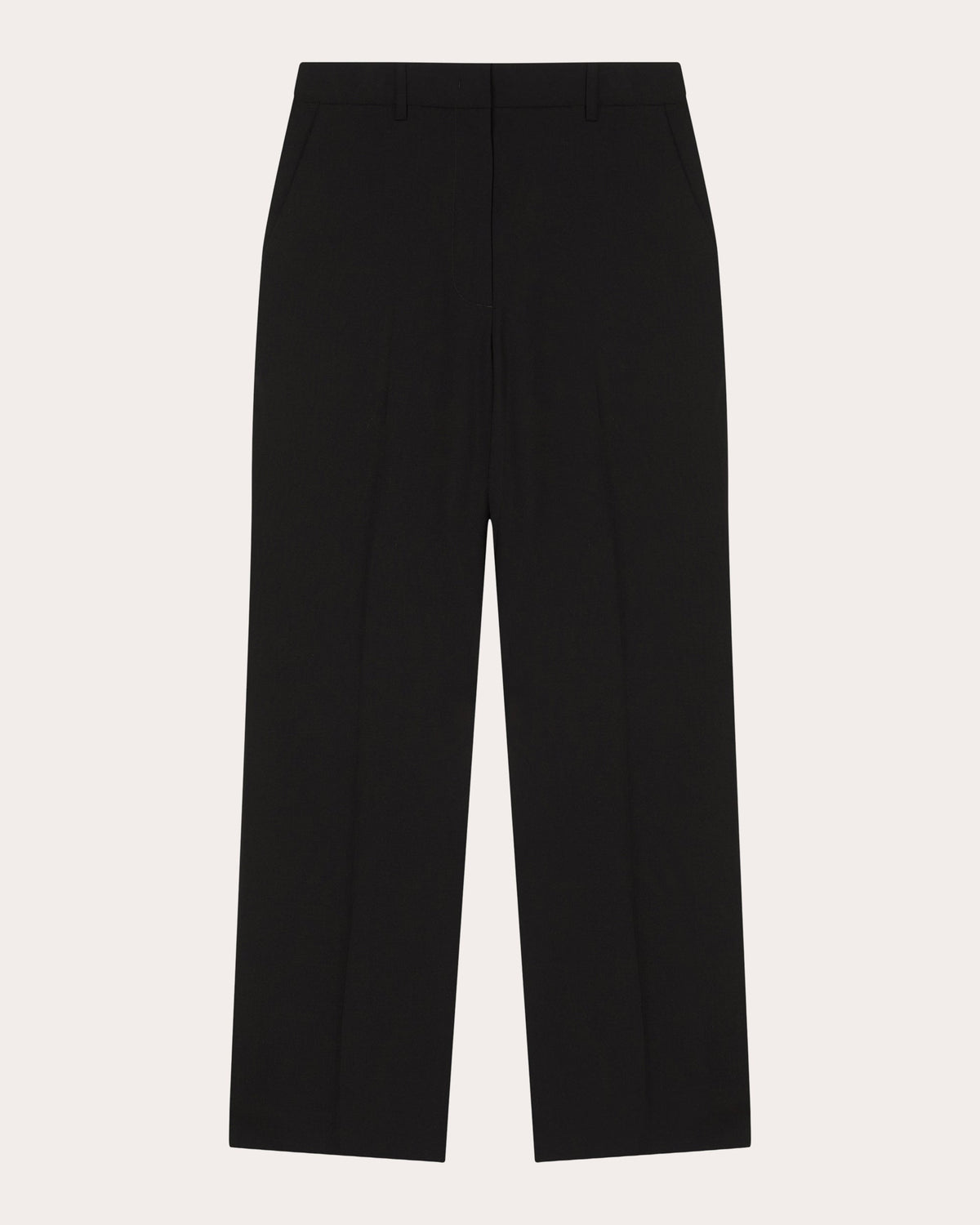 Virgin Wool Cropped Cigarette Trousers
