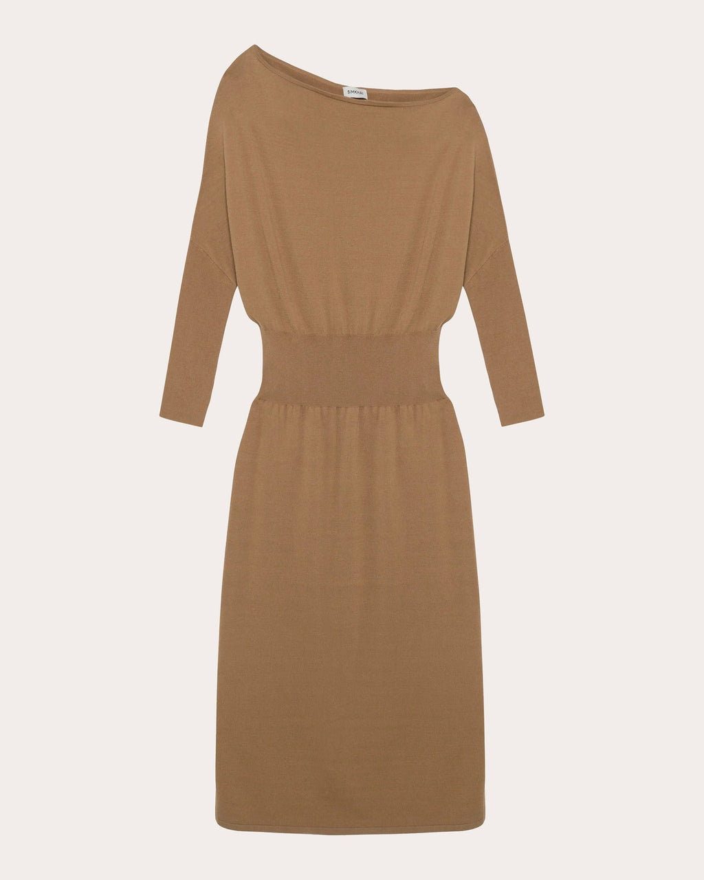 Janese Knit Wool Draped Midi Dress