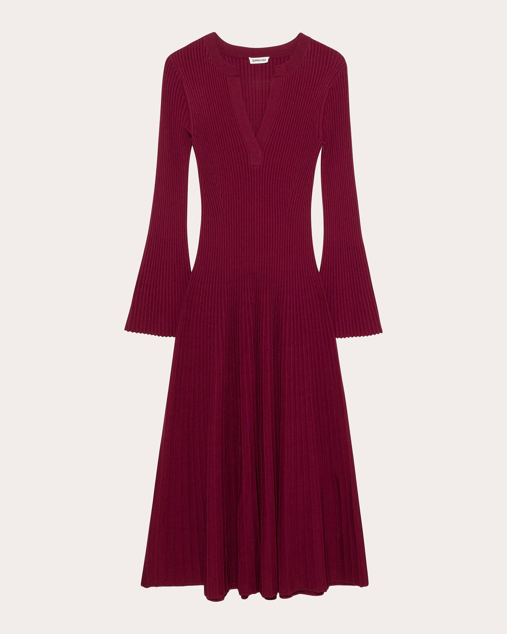 Genna Rib Knit Flared Midi Dress