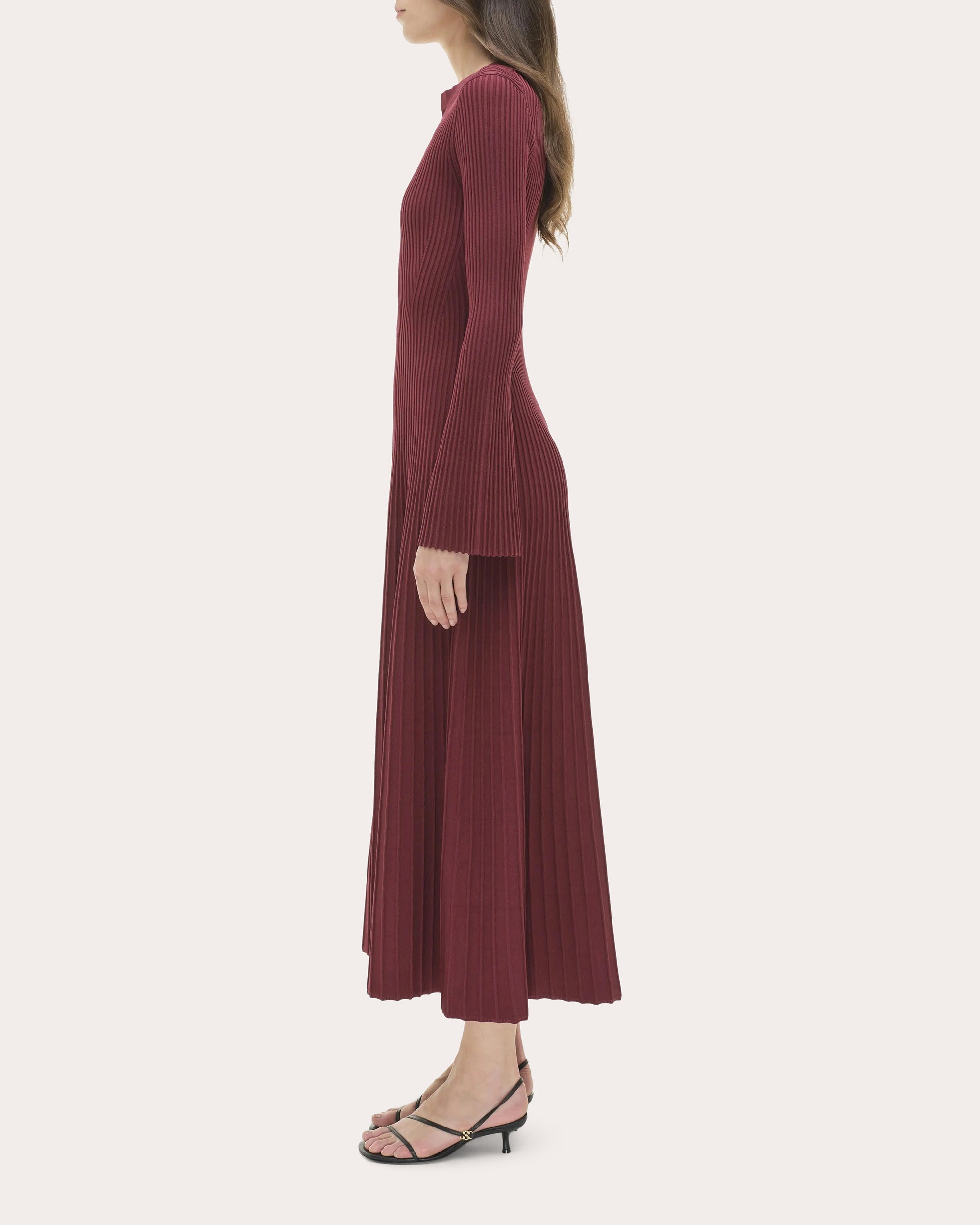 Genna Rib Knit Flared Midi Dress
