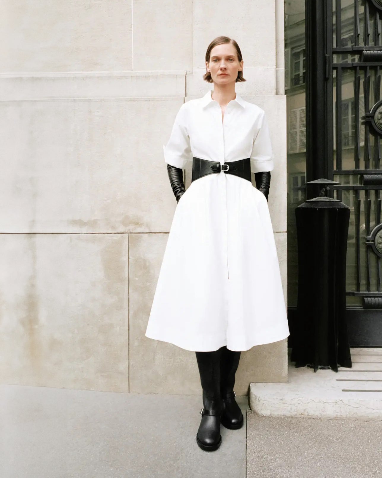 Olson Poplin Belted Midi Shirt Dress