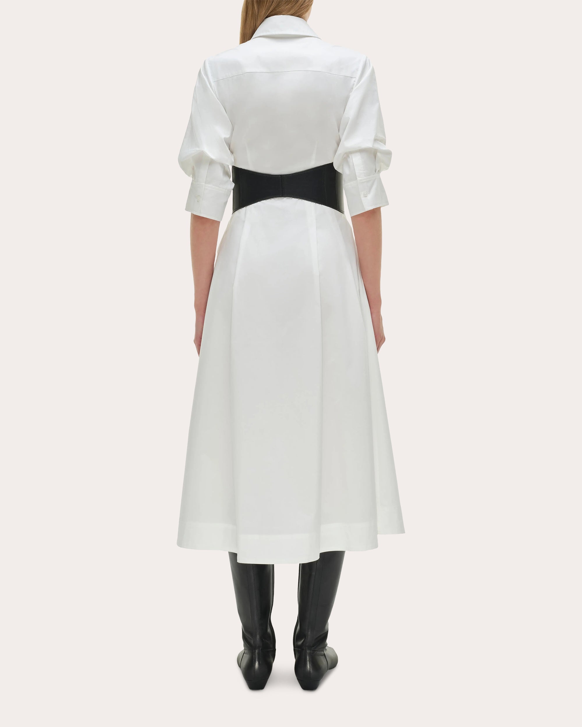 Olson Poplin Belted Midi Shirt Dress