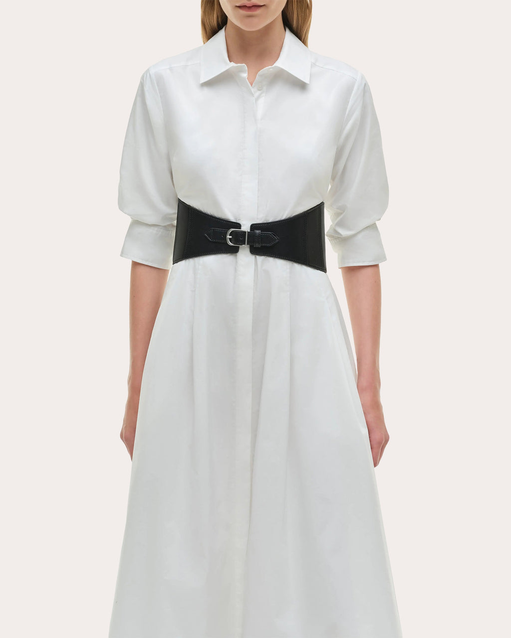 Olson Poplin Belted Midi Shirt Dress
