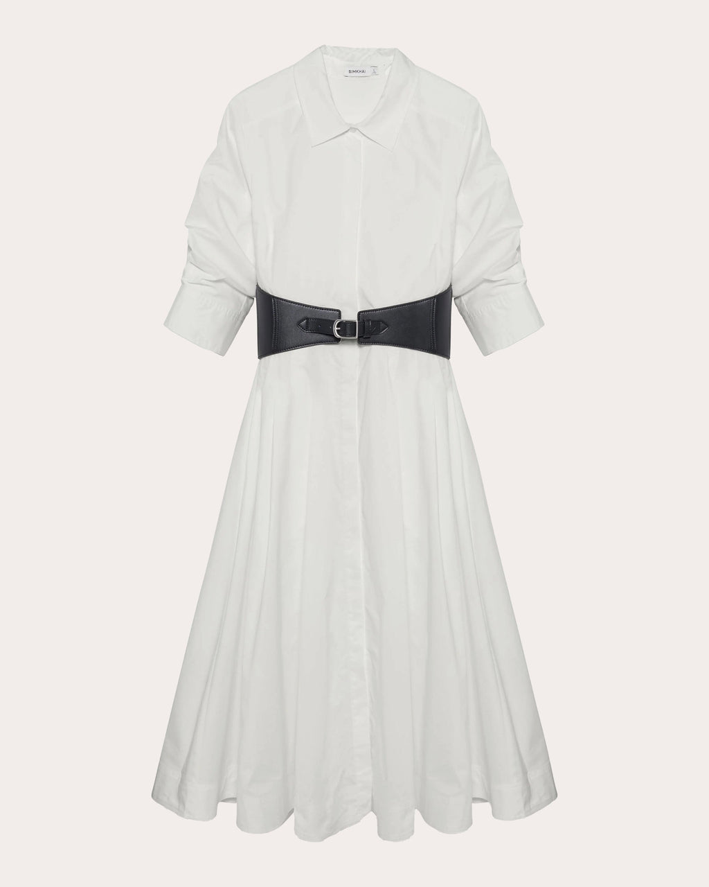 Olson Poplin Belted Midi Shirt Dress
