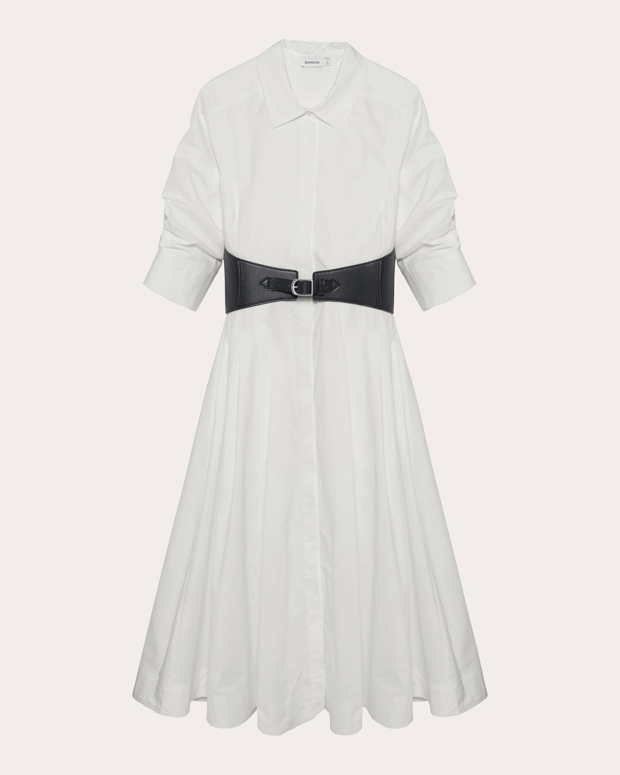Olson Poplin Belted Midi Shirt Dress