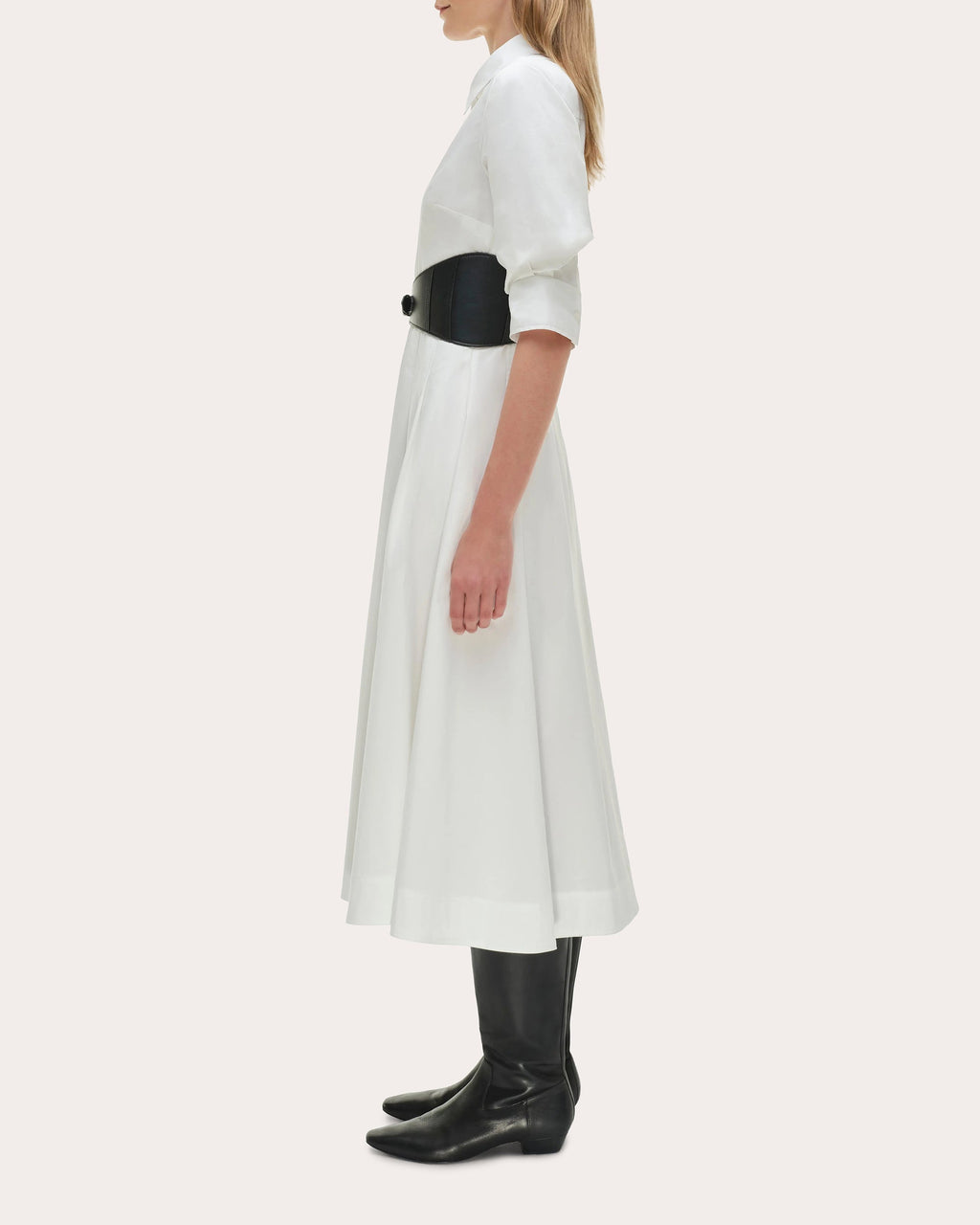Olson Poplin Belted Midi Shirt Dress
