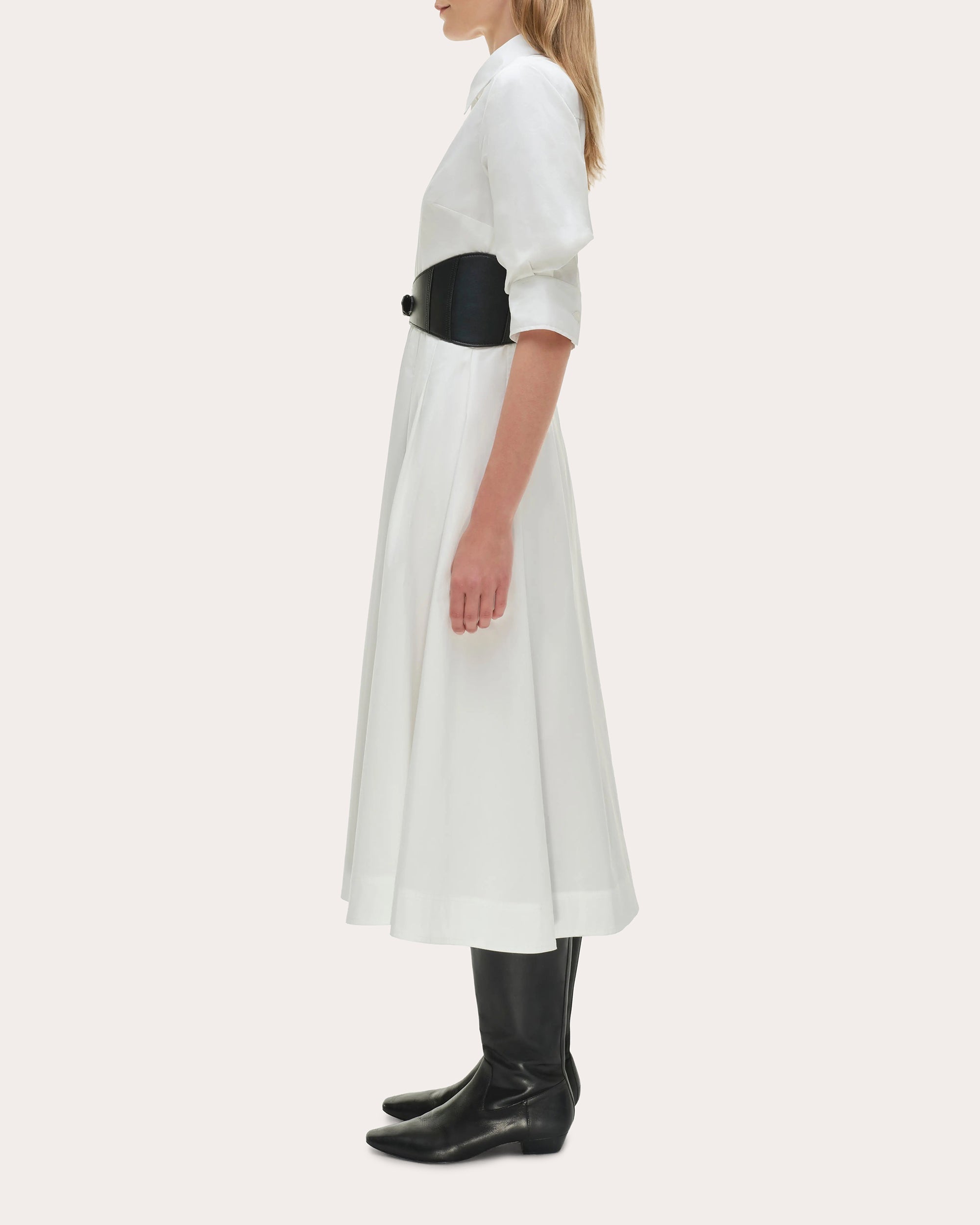 Olson Poplin Belted Midi Shirt Dress