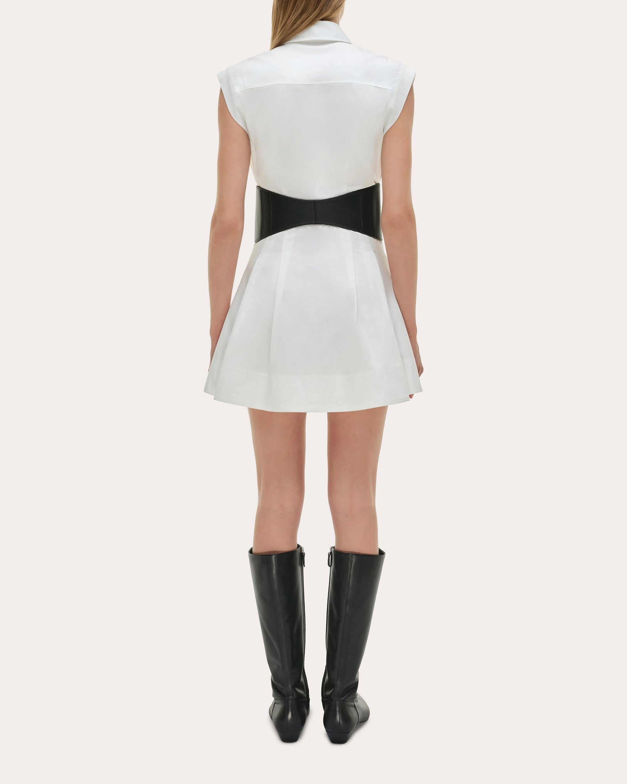 Adler Poplin Belted Mini Shirt Dress