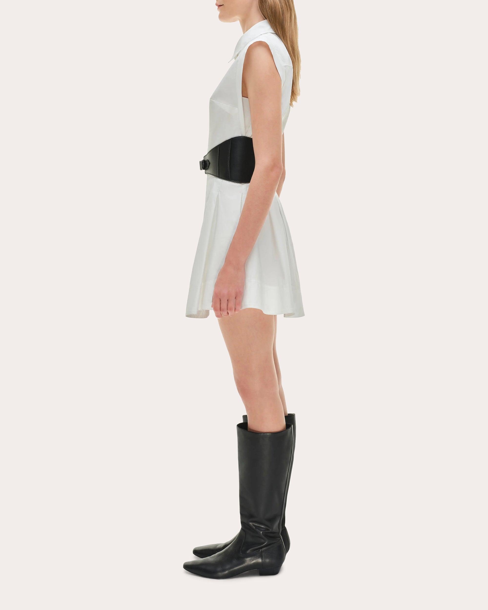 Adler Poplin Belted Mini Shirt Dress