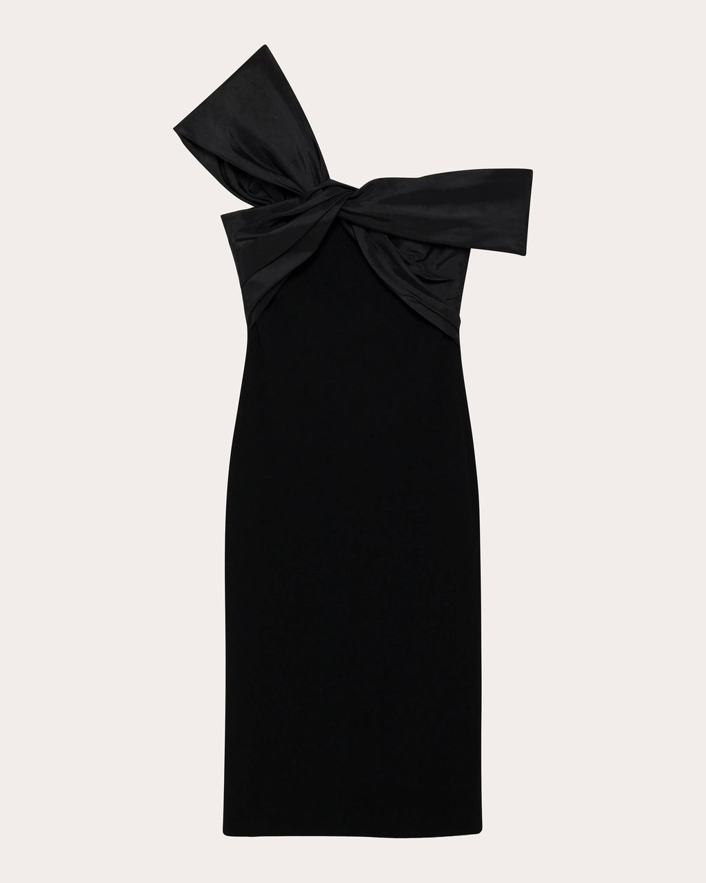 Mia Knit Taffeta Combo Knotted Midi Dress