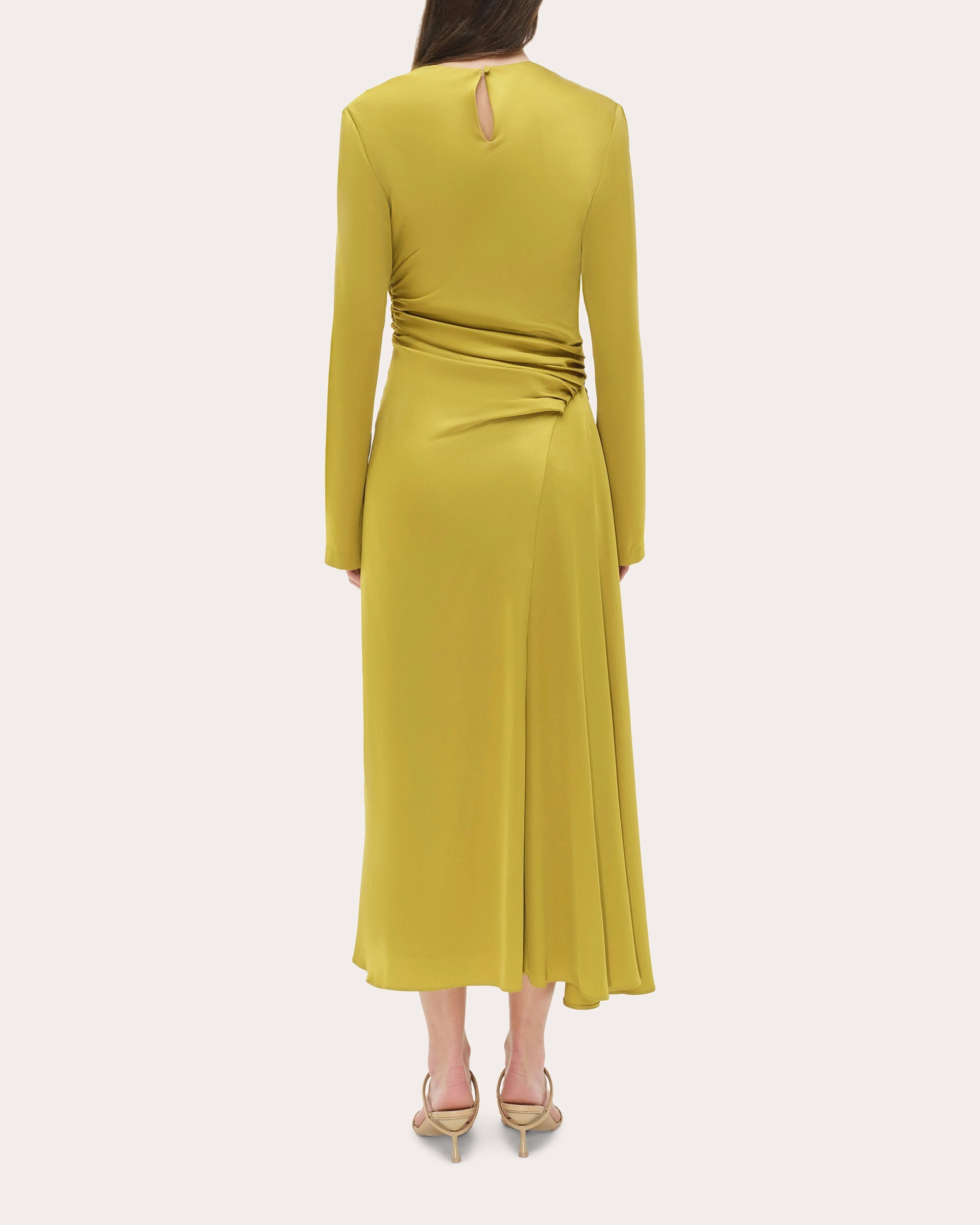 Odessa Satin Draped Midi Dress