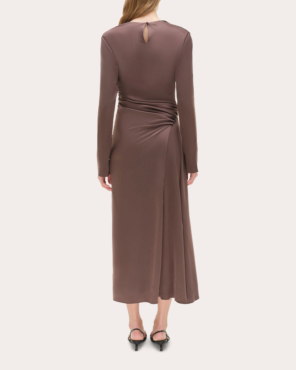 Odessa Satin Draped Midi Dress